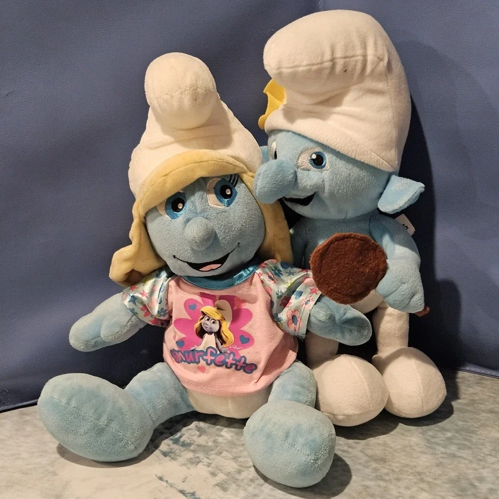 Build A Bear Smurfette Kellytoy Papa Smurf Plush Bundle Movie Stuffed Animals